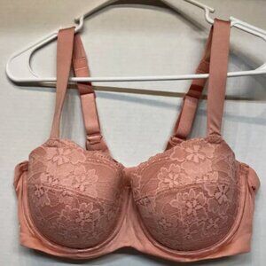 42Bra Lace Cup Balconette Bra Rosette AllWorthy Nice! $39